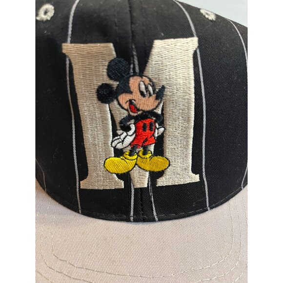 Vintage adult unisex Mickey Mouse Pinstripe Snapback Hat By Fresh Caps - Picture 9 of 11
